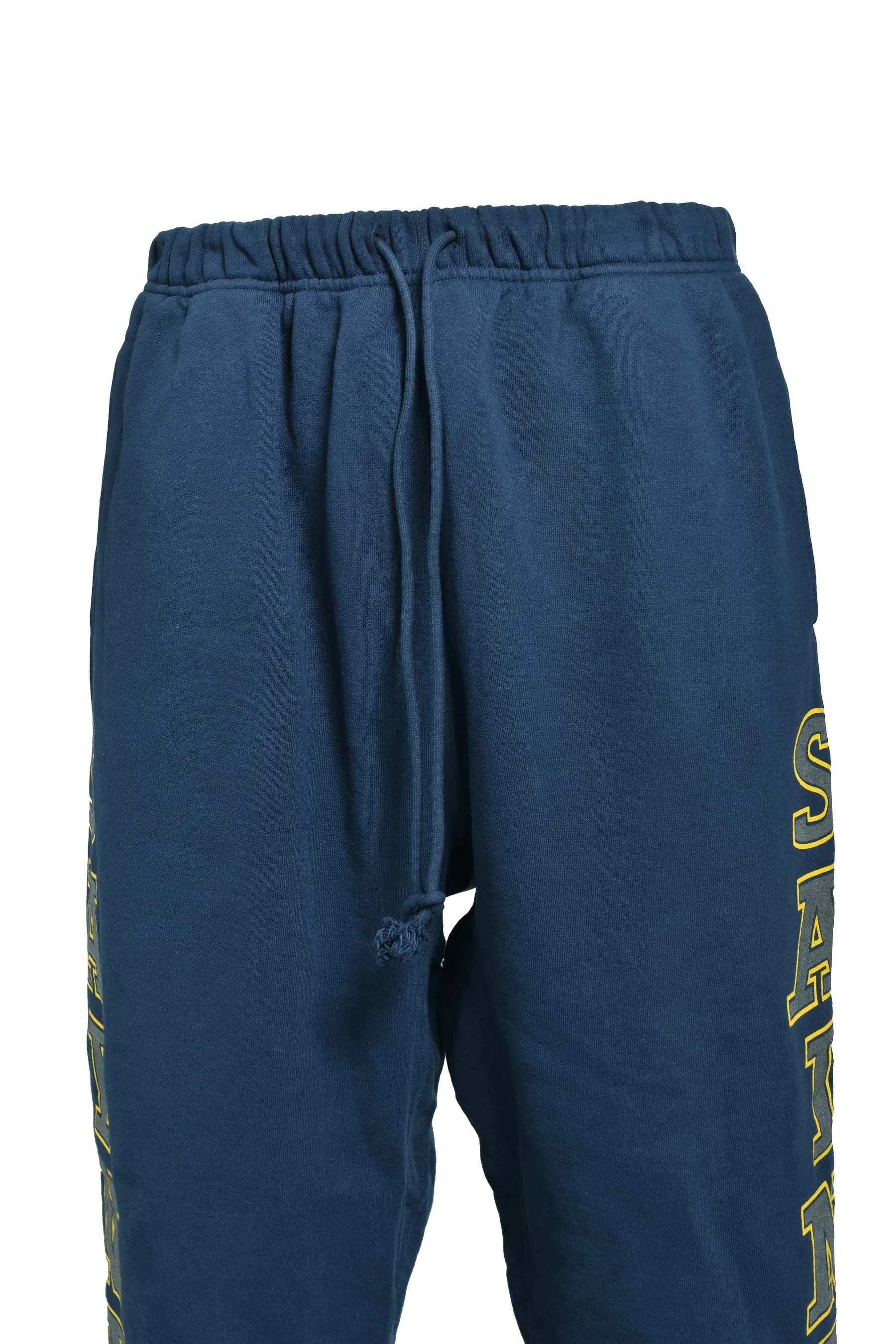 SAINT Mxxxxxx SWEAT PANTS/SAINT/NVY Reflective SAINT sweatpants Blue S-XL Original mold opening Loose tailoring Four needles and six lines boneless technology Top printing technology 3M reflective paste The best reflective effect in the industry Correct version Original consistent main mark/wash mark/cherub anti-counterfeiting